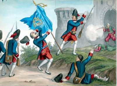 Venetian Grenadiers Attack an Ottoman Fort by A. von Escher